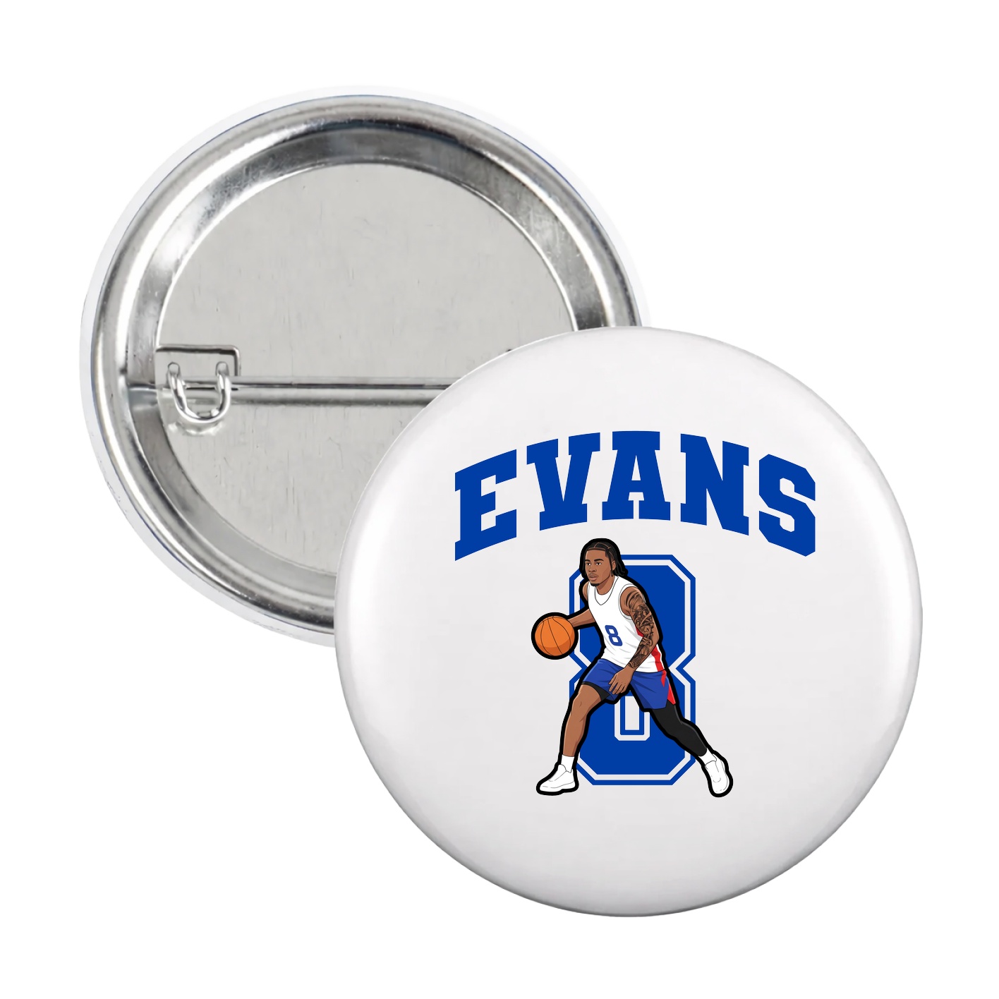 Game Day Button — Number in White