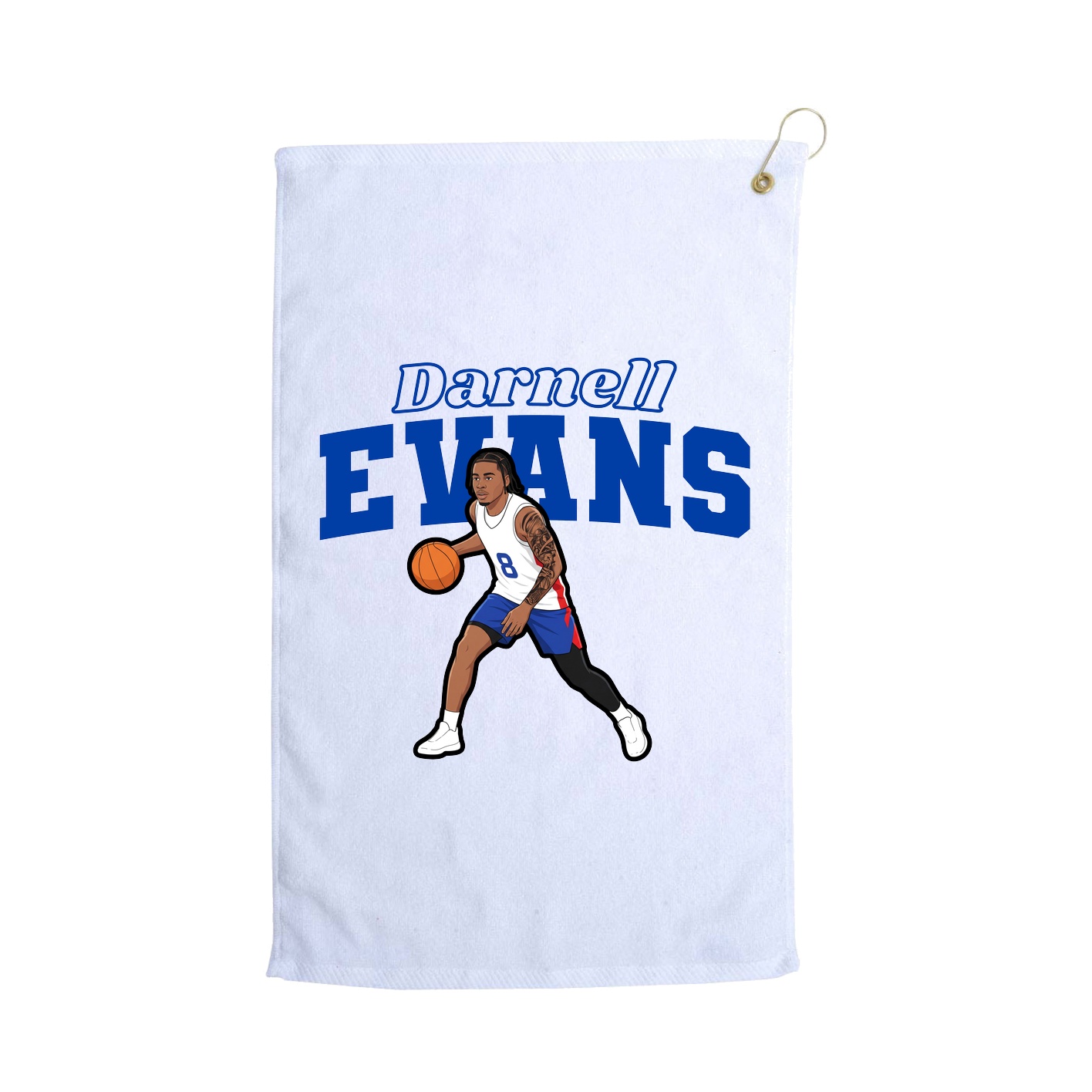 Golf Towel — Name Arch in White