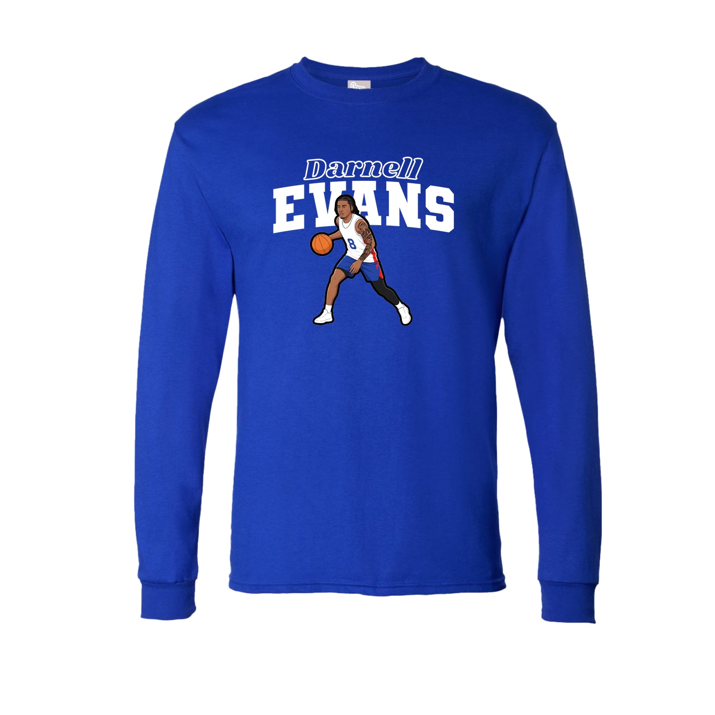 Long Sleeve Tee — Name Arch in Royal