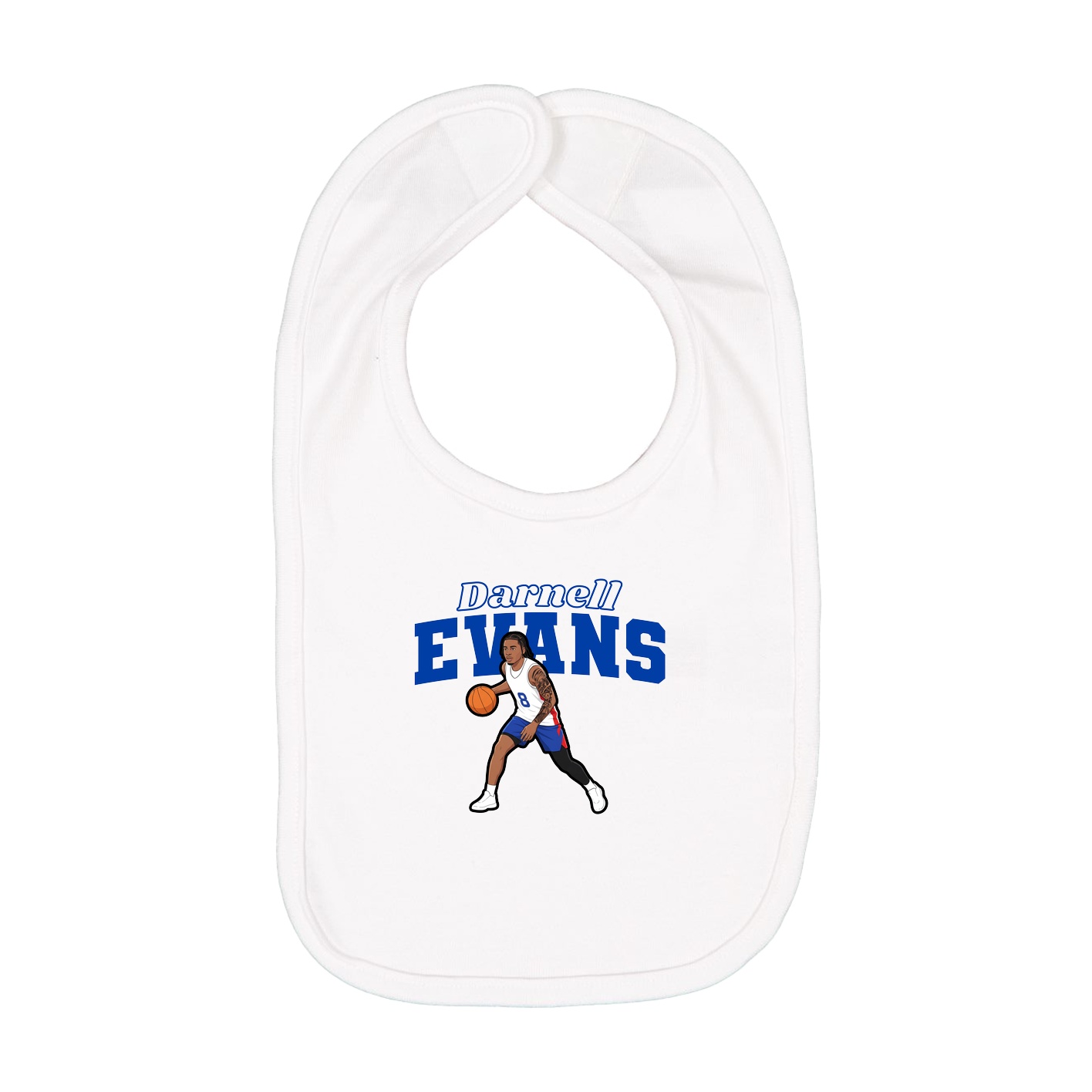 Infant Bib — Name Arch in White