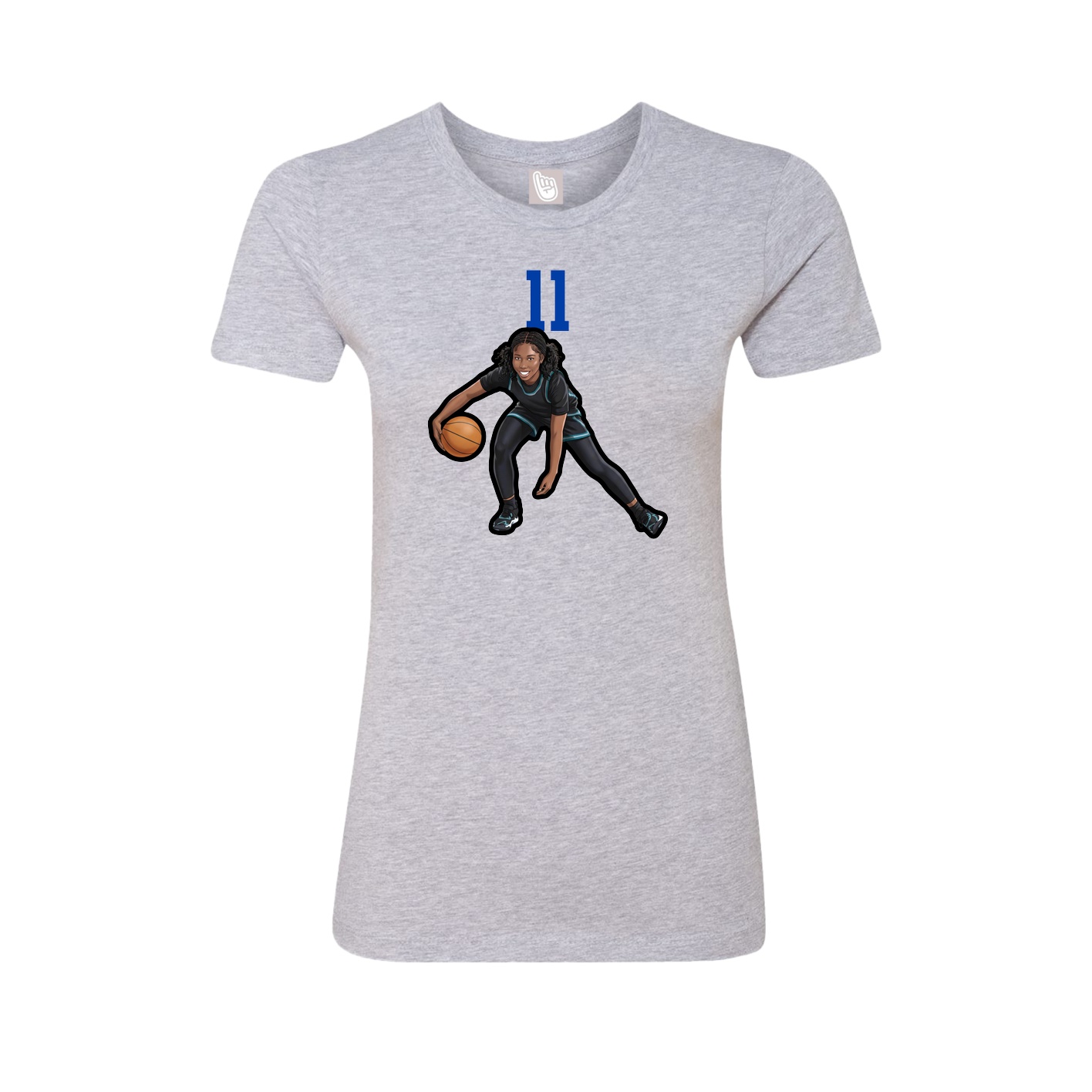 Fitted Women's Tee — Number Top in Grey