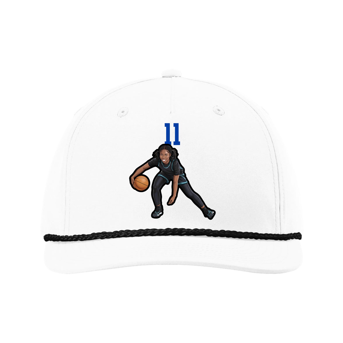 Five-Panel Classic Rope Cap — Number Top in White