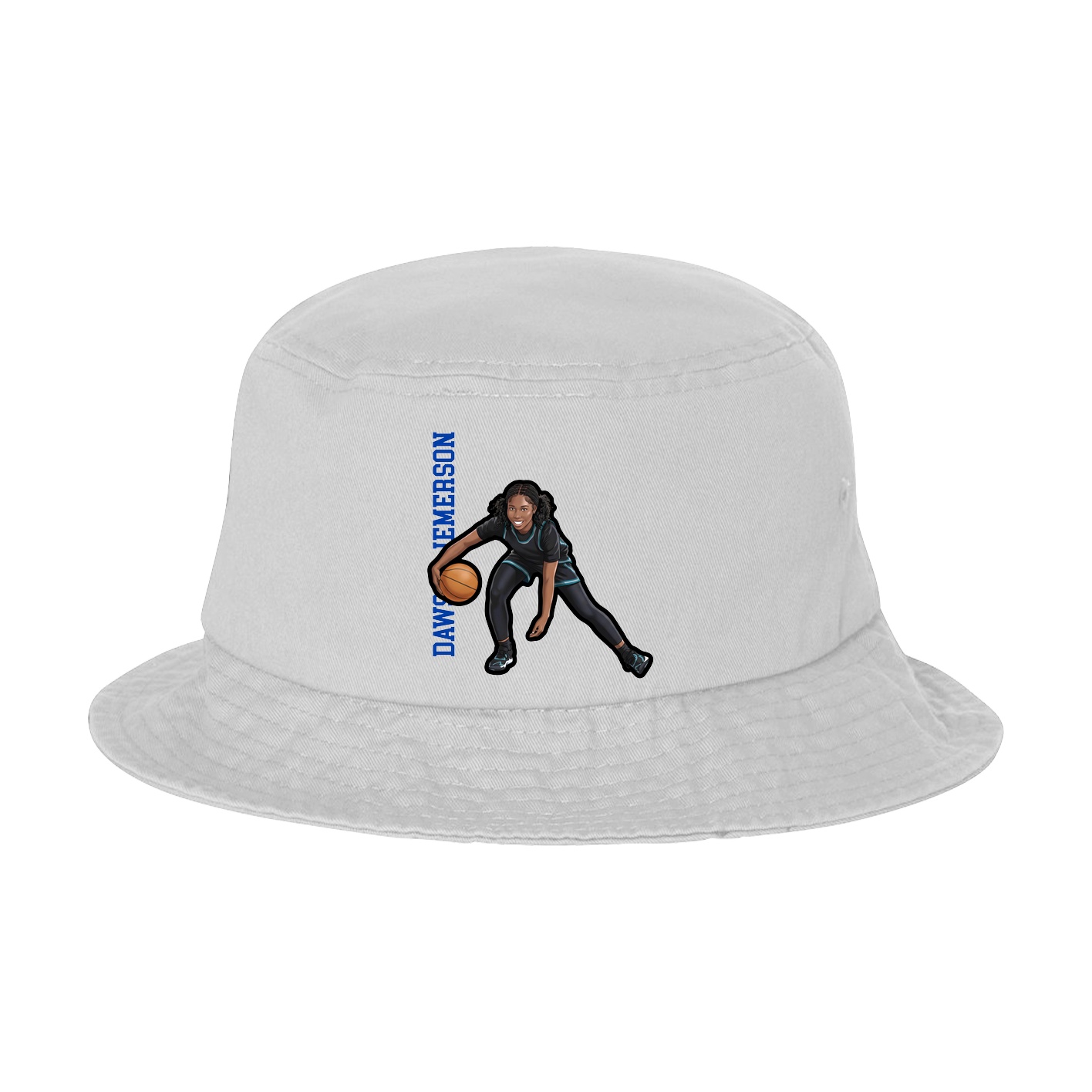 Bucket Cap — Name Vertical in White
