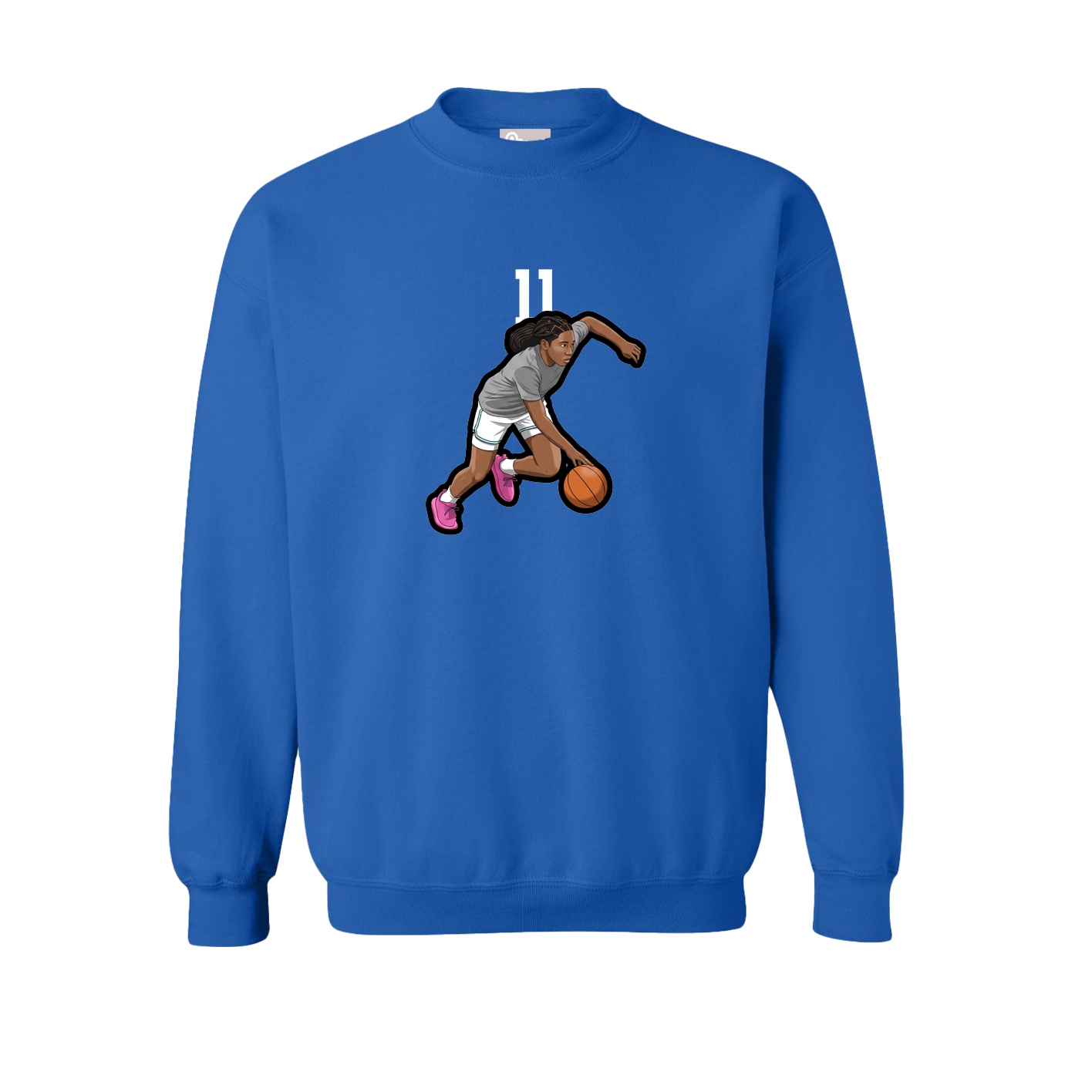 Fleece Crew — Number Top in Royal