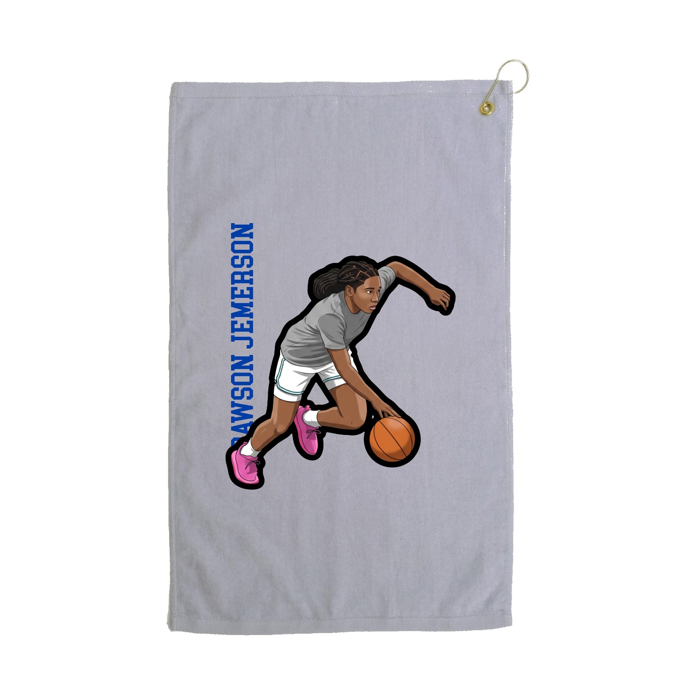 Golf Towel — Name Vertical in Grey