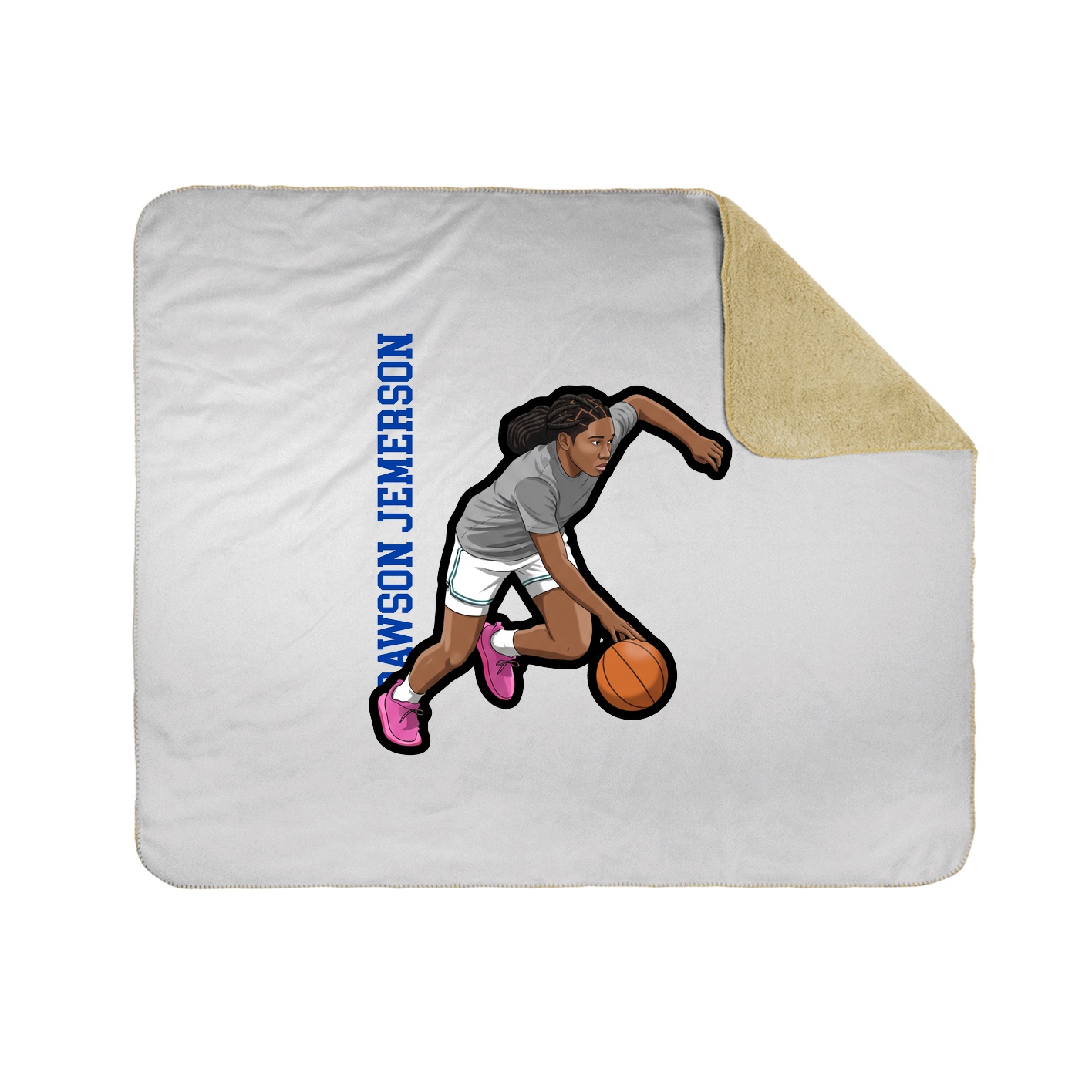 Throw Blanket — Name Vertical in White