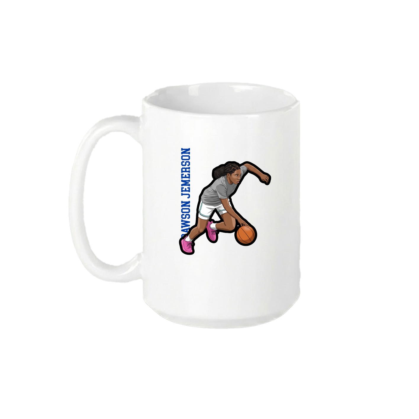15oz Coffee Mug — Name Vertical in White