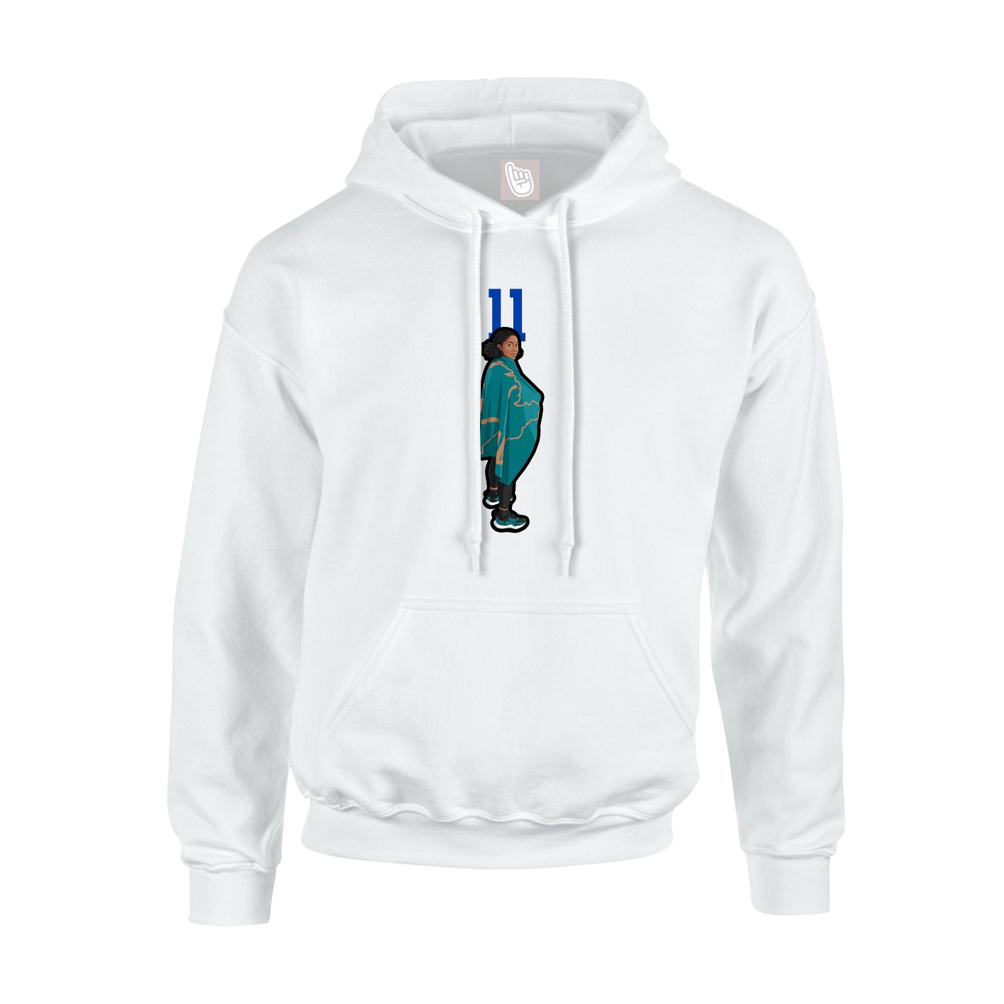 Youth Hoodie — Number Top in White