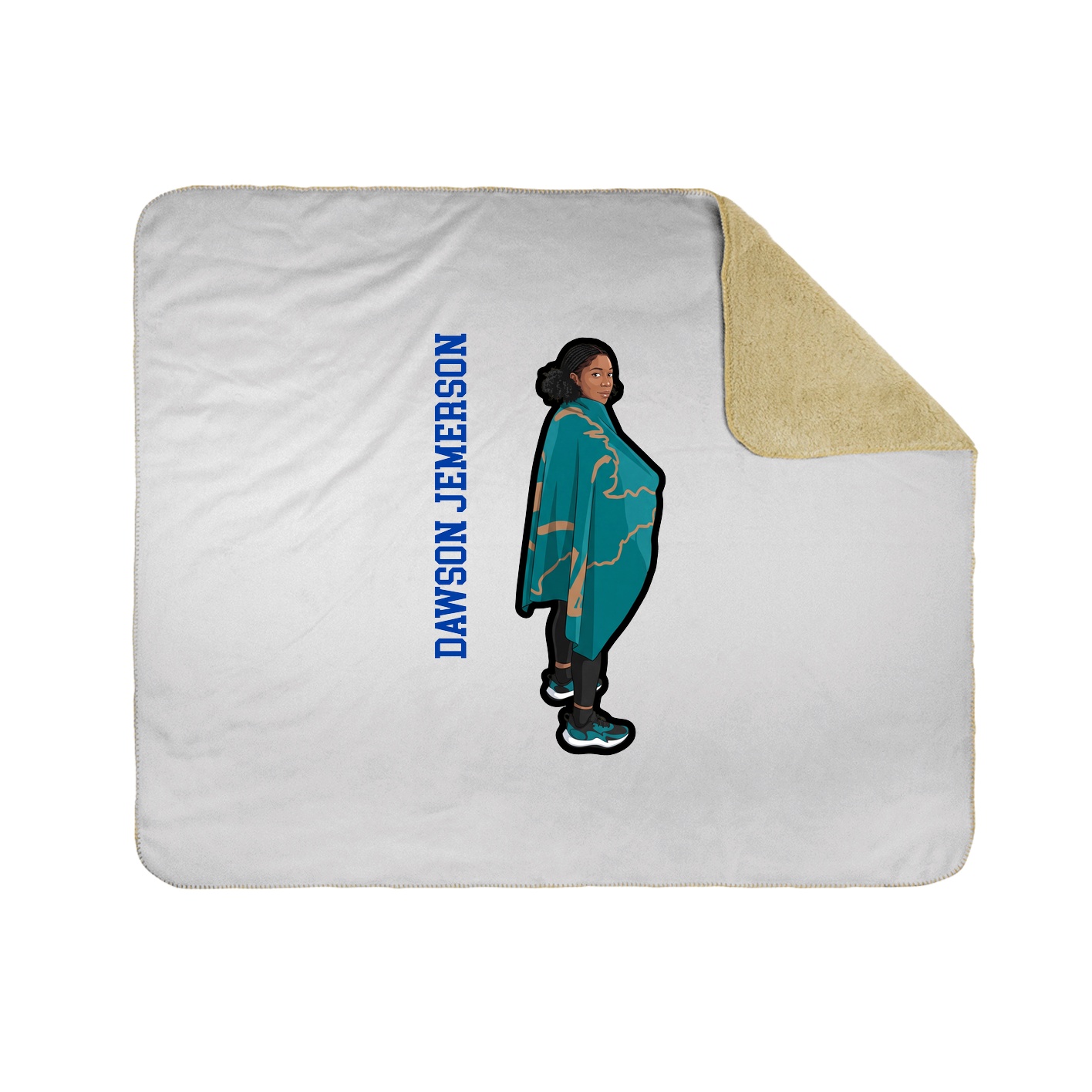 Throw Blanket — Name Vertical in White