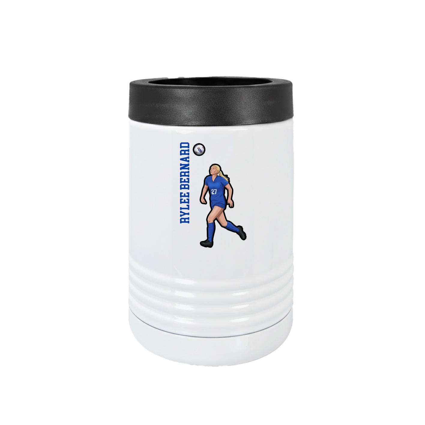 Beverage Holder — Name Vertical in White