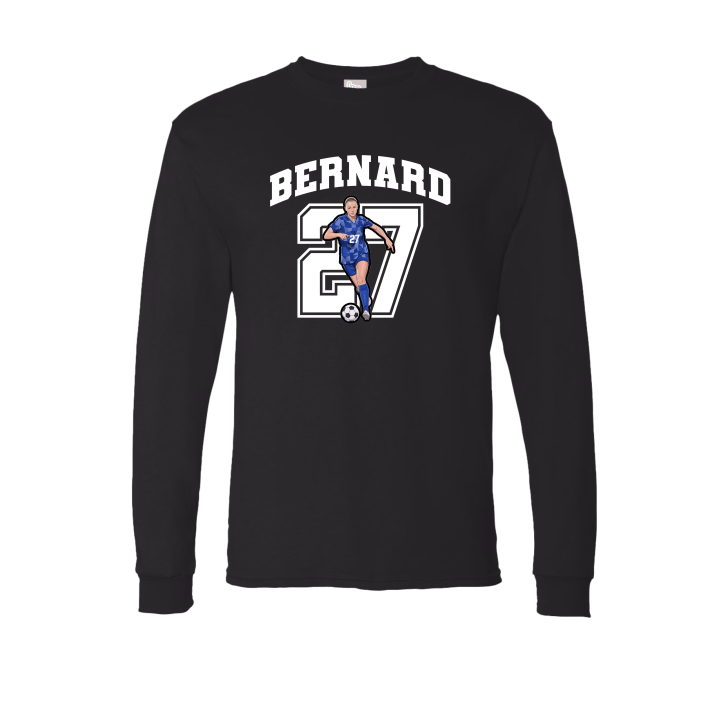 Long Sleeve Tee — Number in Black