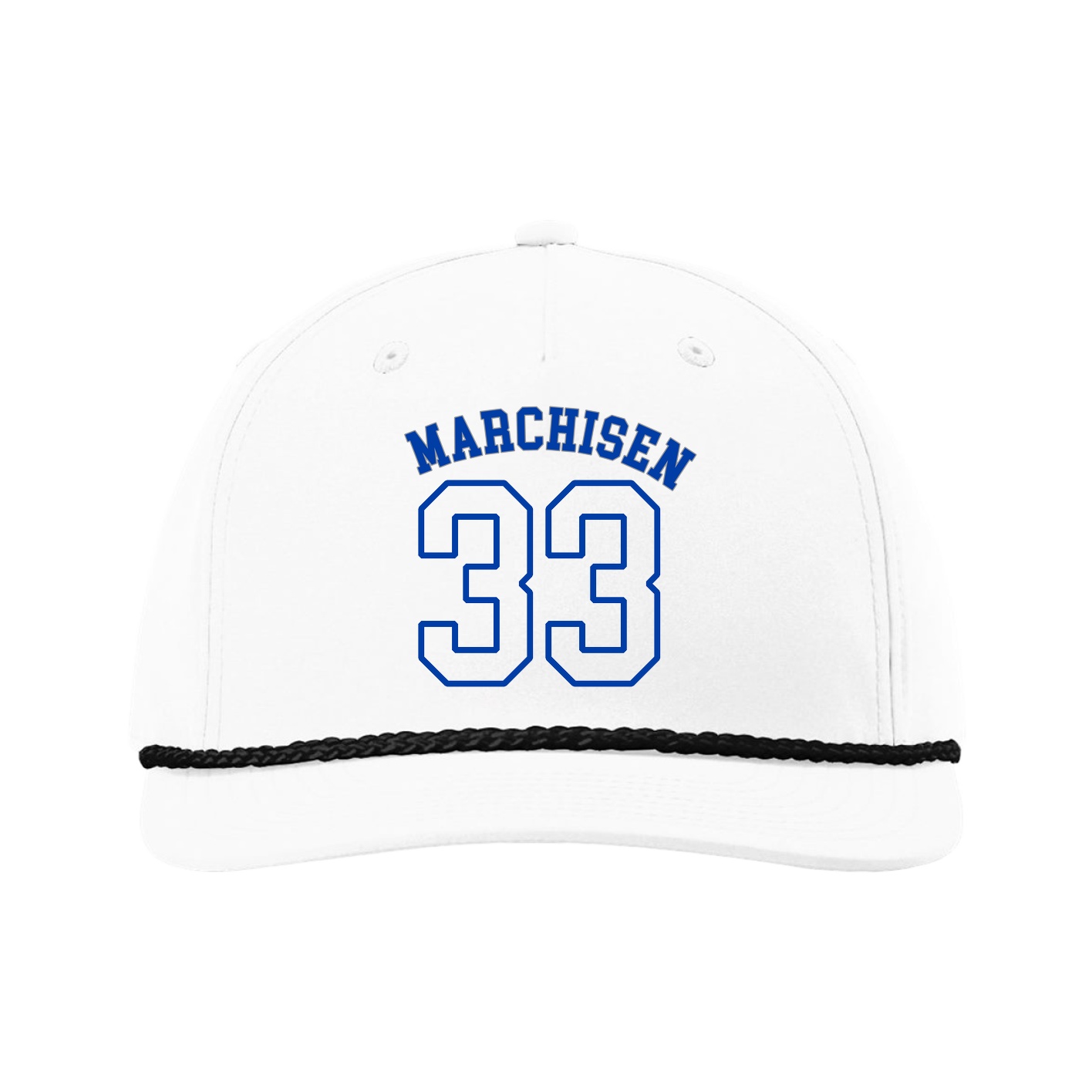 Five-Panel Classic Rope Cap — Shirsey Arch in White