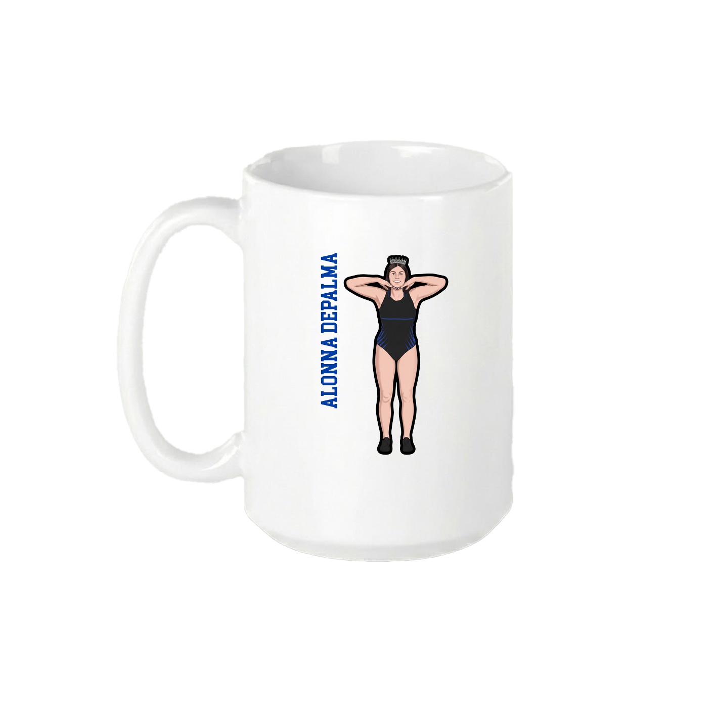 15oz Coffee Mug — Name Vertical in White