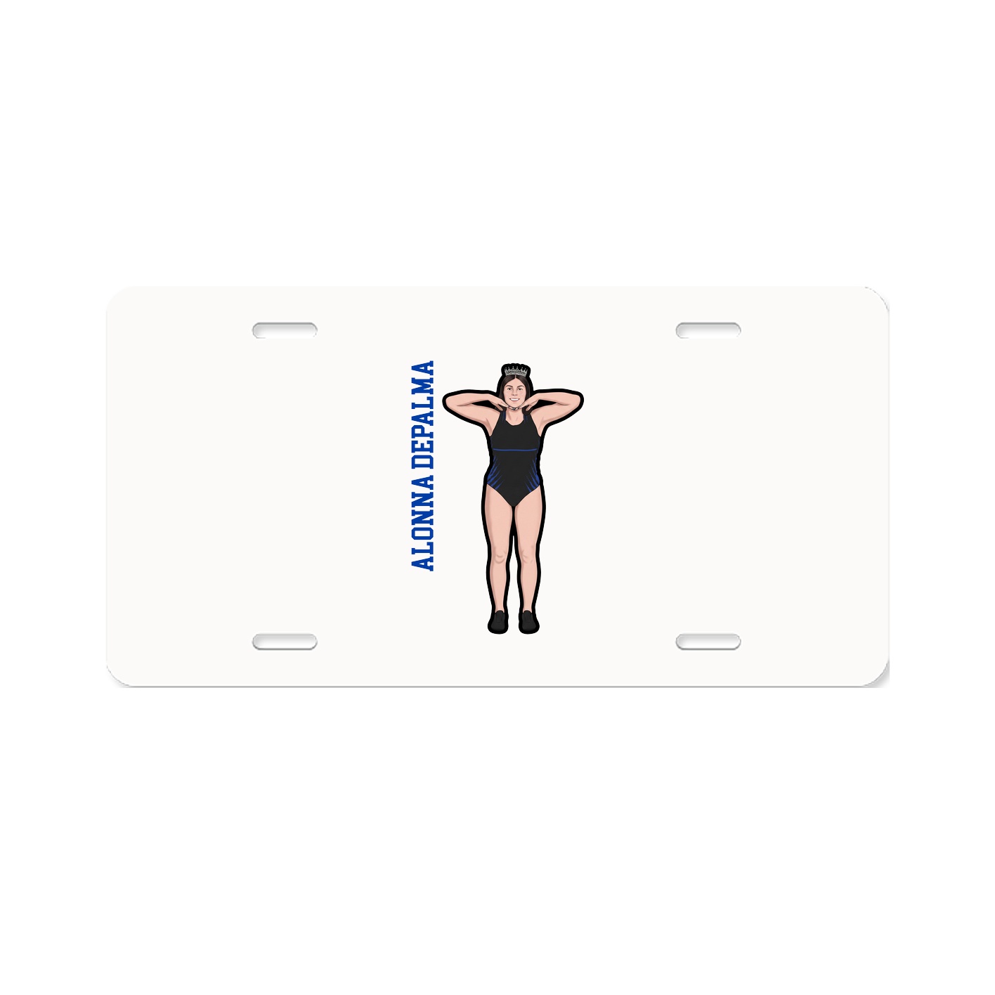 License Plate — Name Vertical in Classic