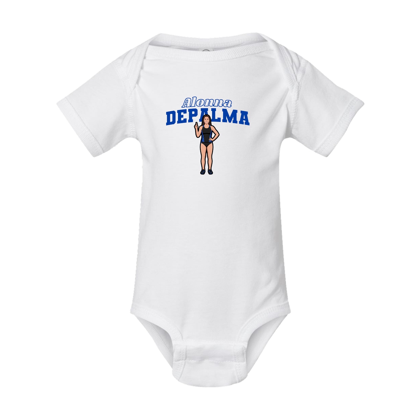 Baby Onesie — Name Arch in White