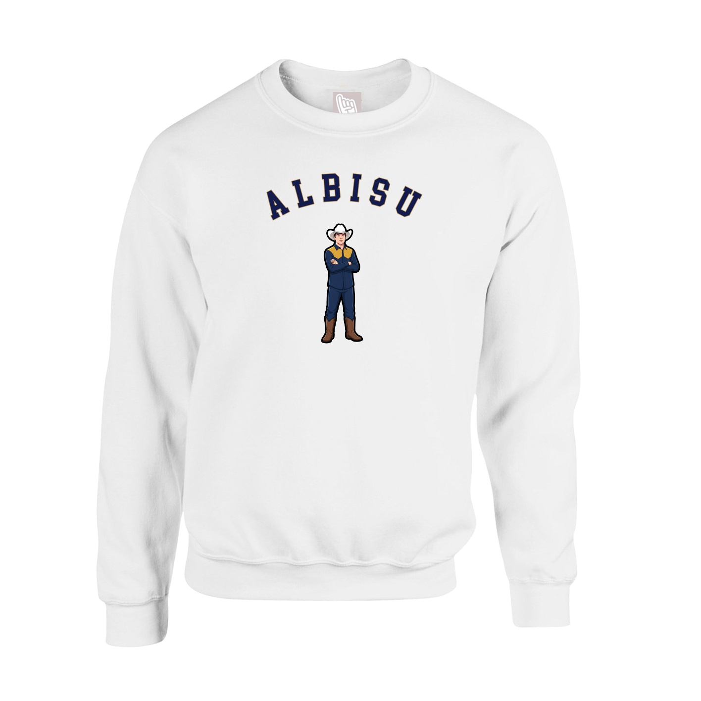 Fleece Crew — Shirsey Arch in White