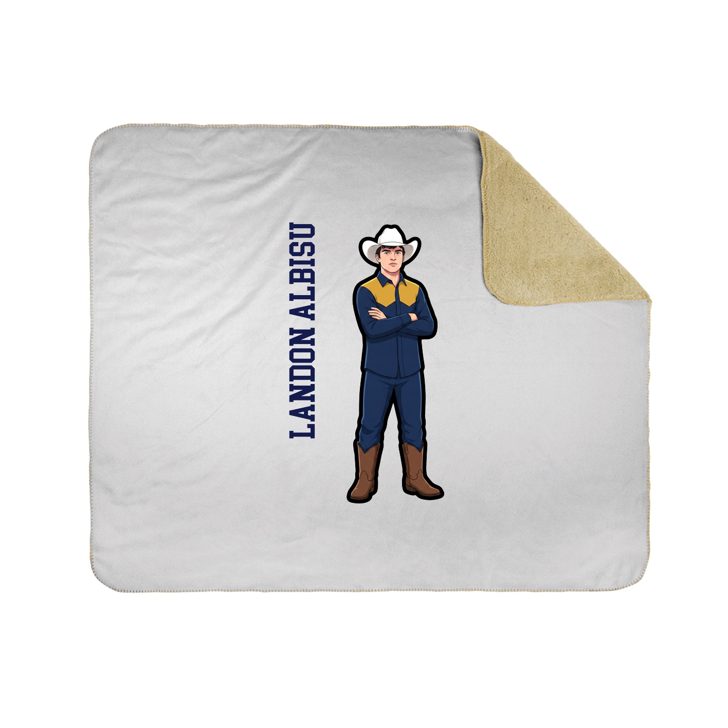 Throw Blanket — Name Vertical in White