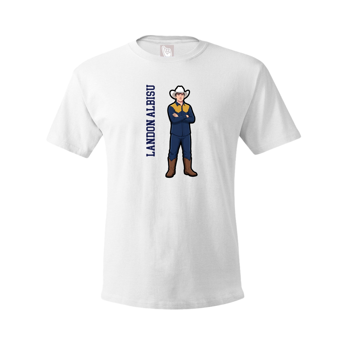 Tee — Name Vertical in White