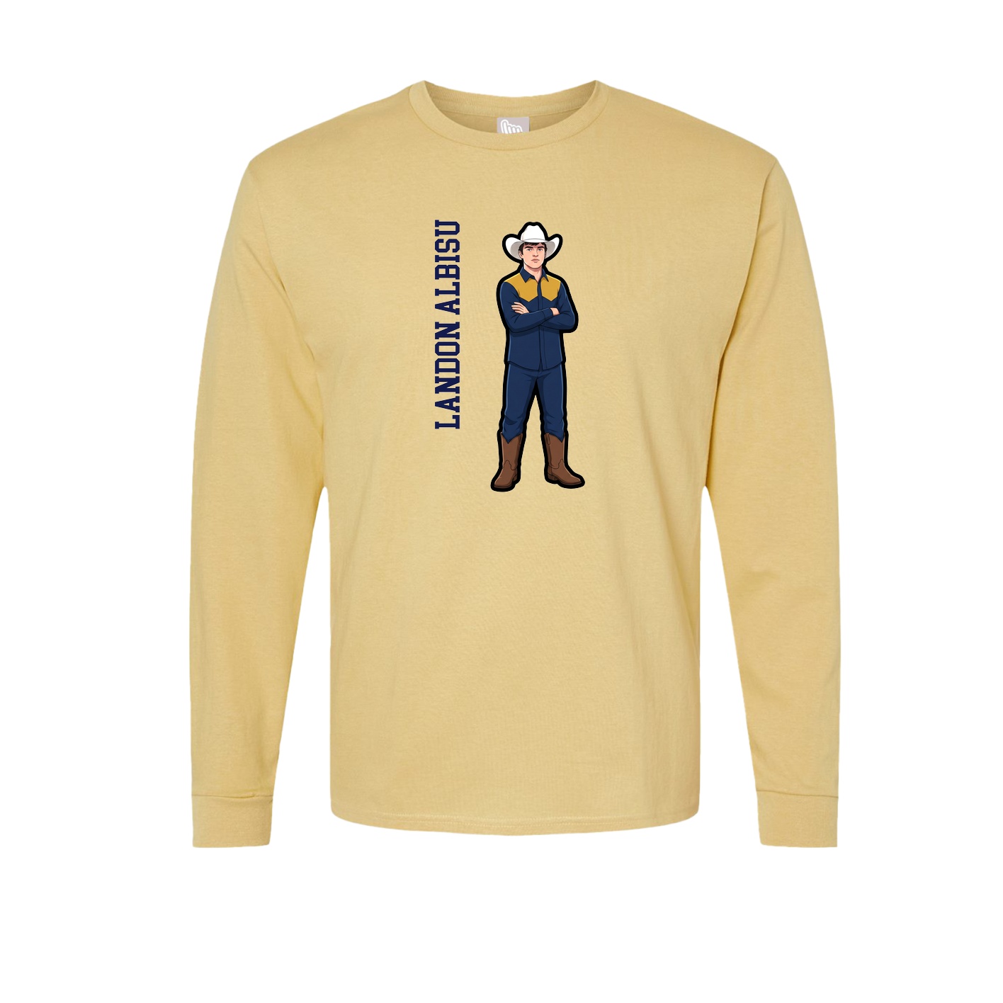 Long Sleeve Tee — Name Vertical in Vegas Gold