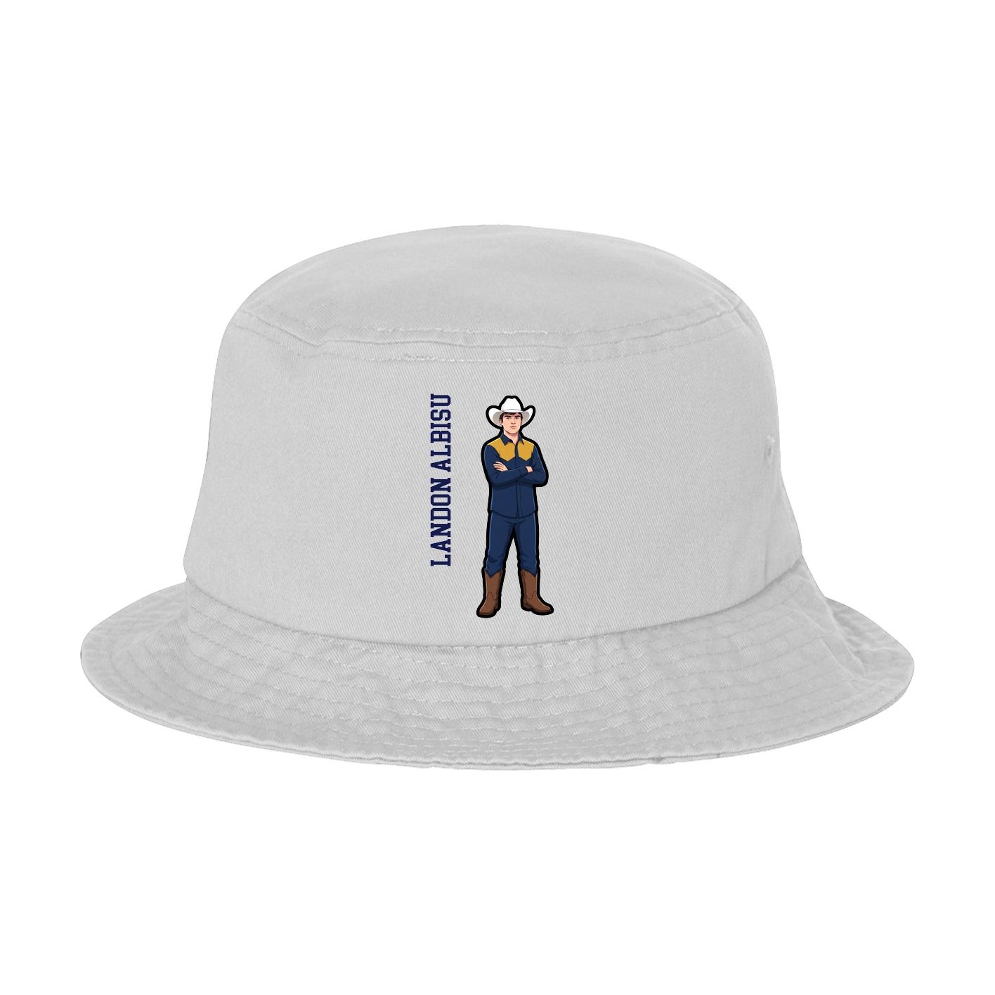 Bucket Cap — Name Vertical in White