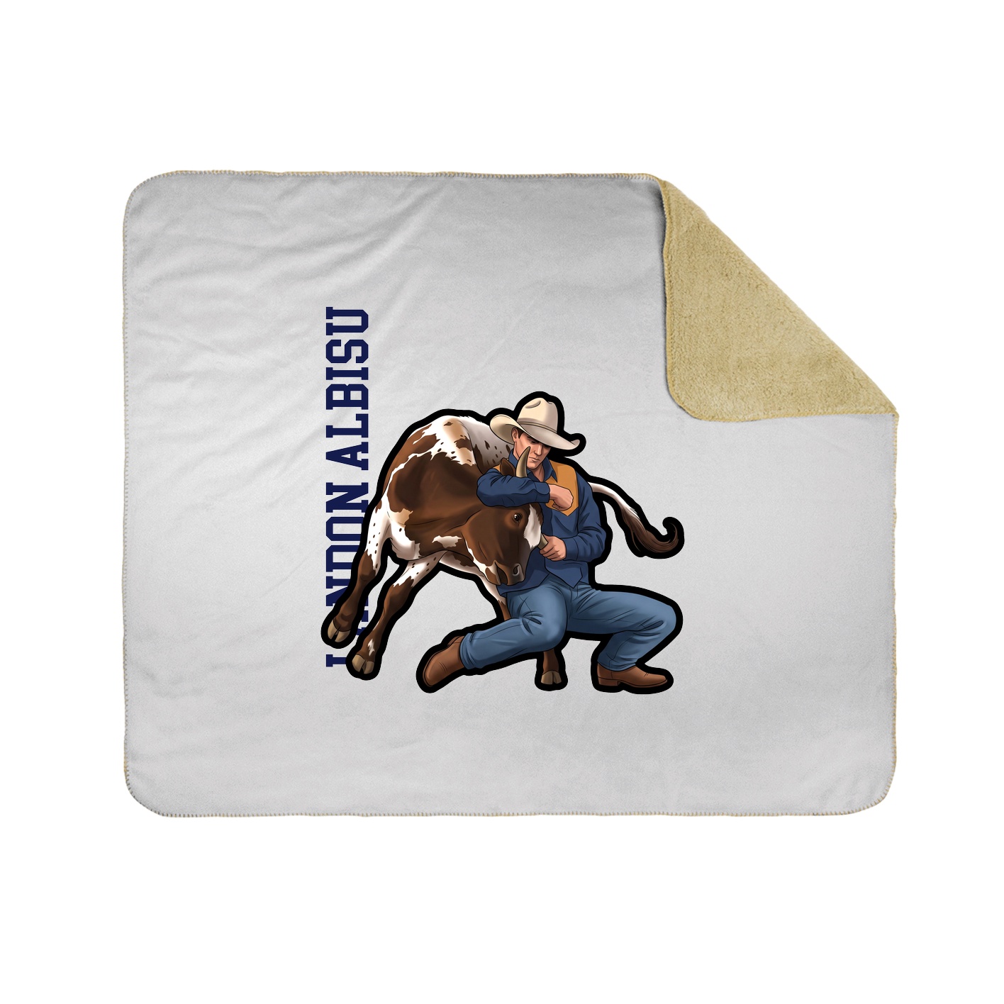 Throw Blanket — Name Vertical in White