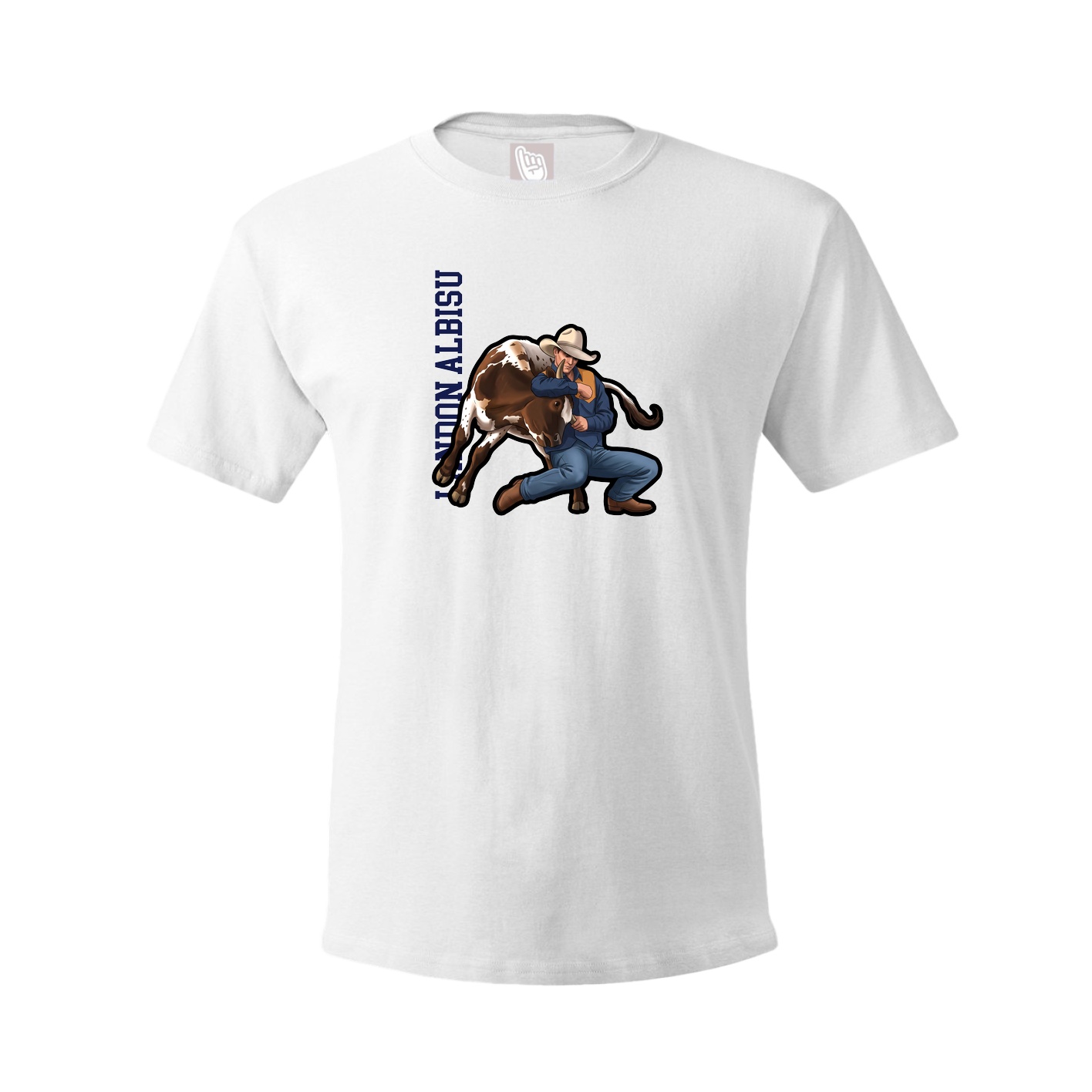Tee — Name Vertical in White