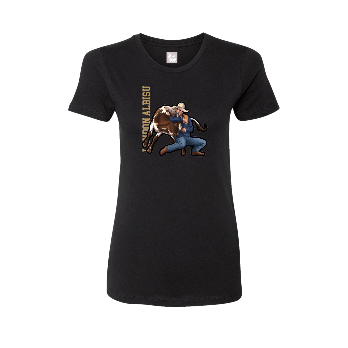Womens Tee — Name Vertical in Black