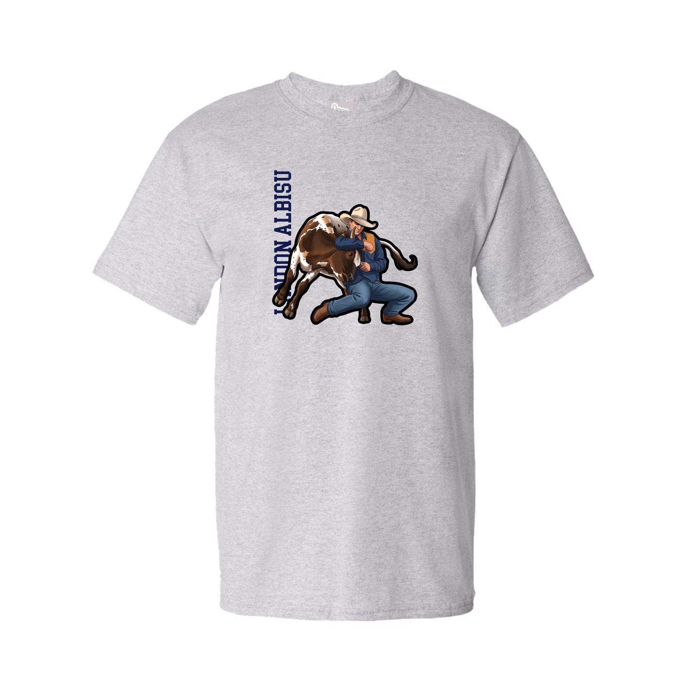 Youth Tee — Name Vertical in Grey