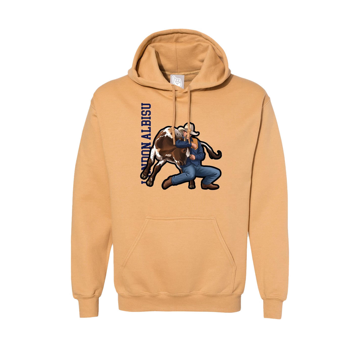 Hoodie — Name Vertical in Vegas Gold