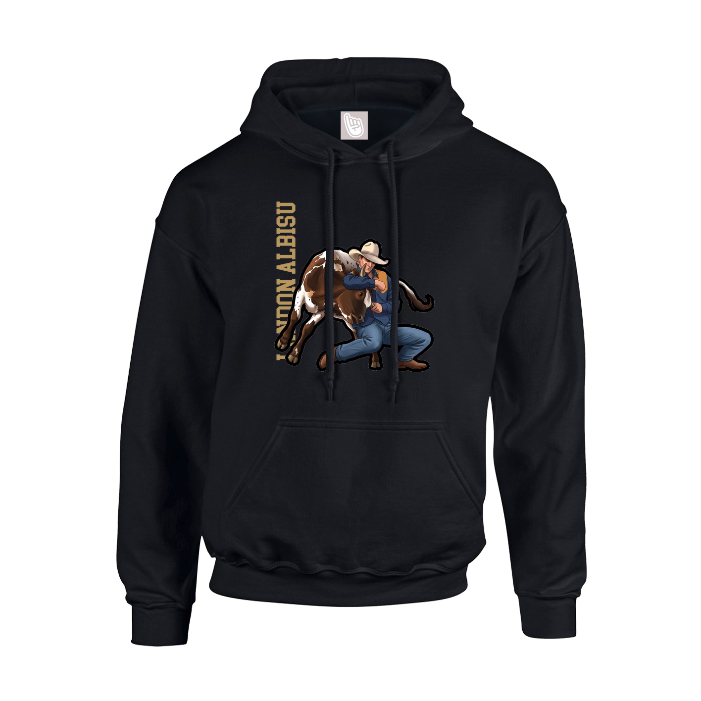 Youth Hoodie — Name Vertical in Black