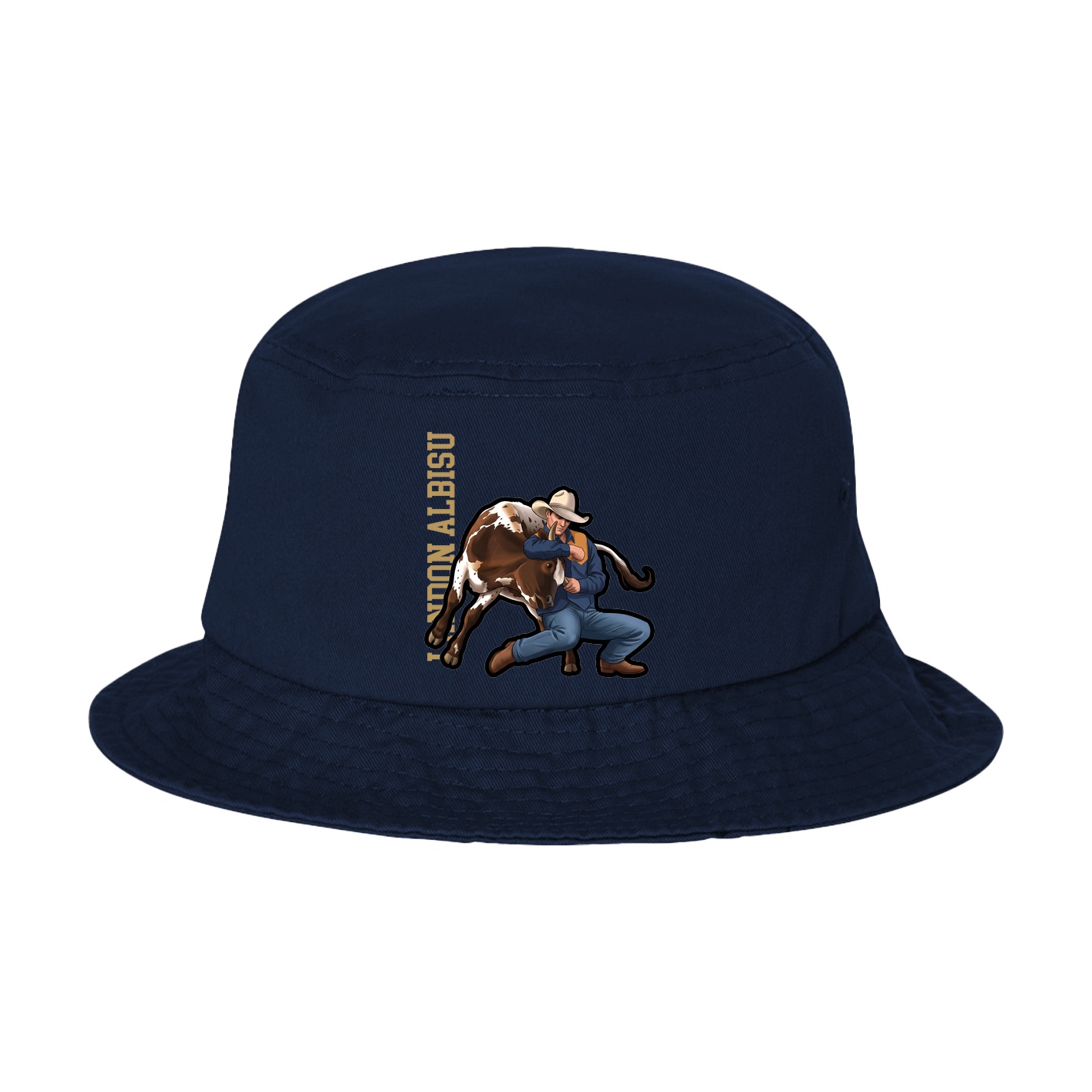 Bucket Cap — Name Vertical in Navy