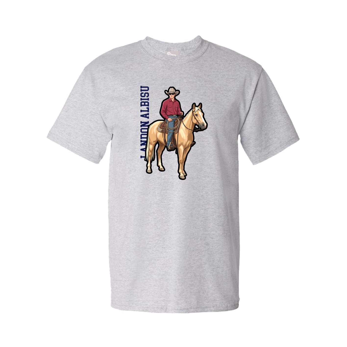Tee — Name Vertical in Grey