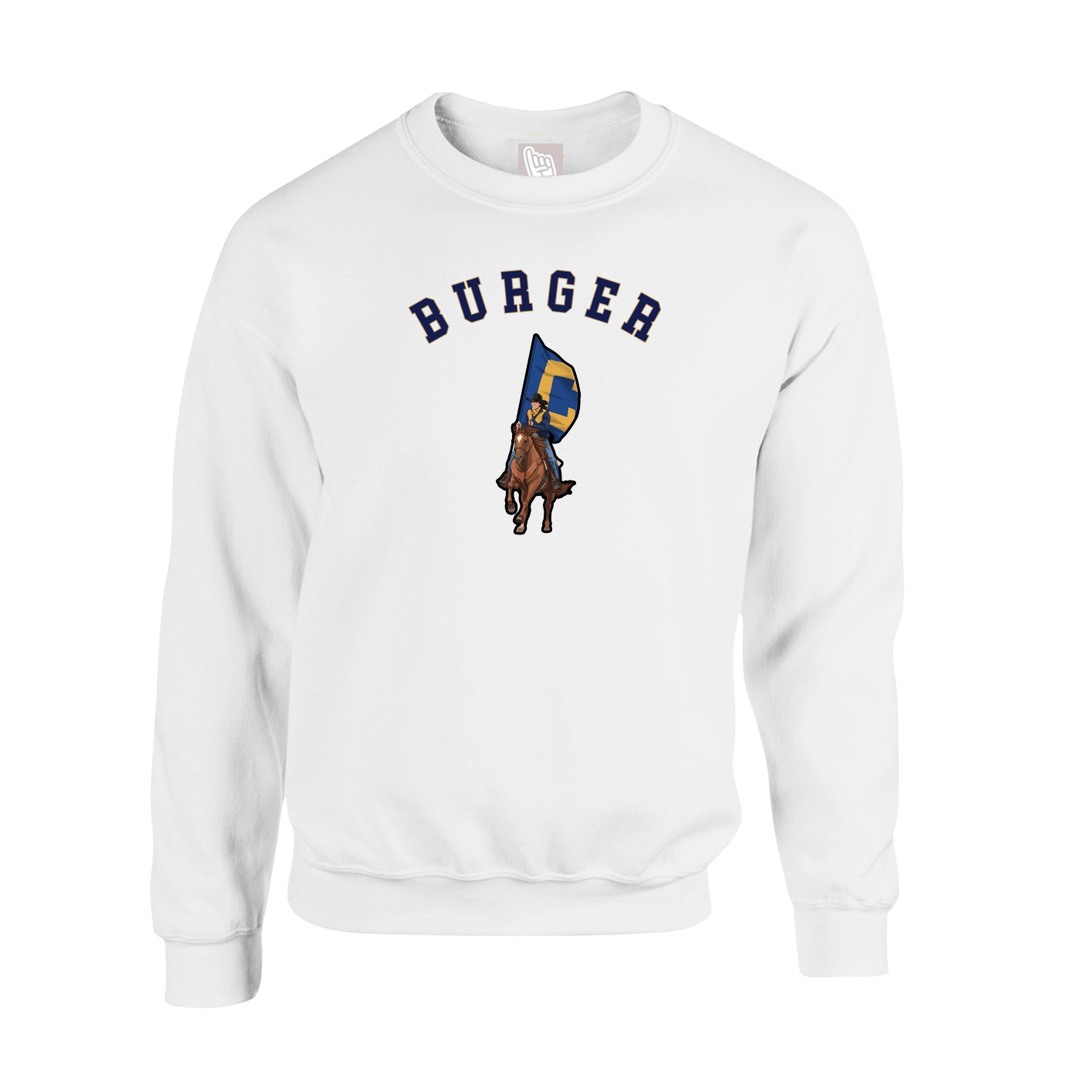 Fleece Crew — Shirsey Arch in White