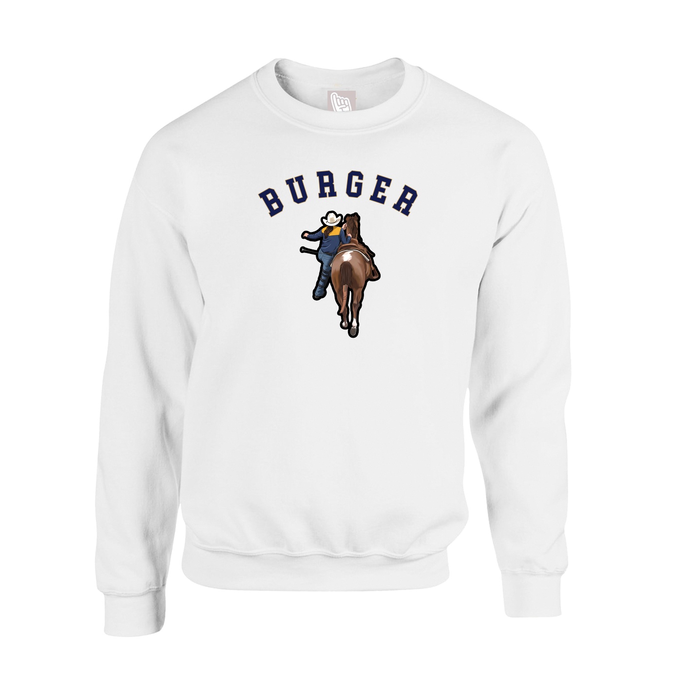 Fleece Crew — Shirsey Arch in White