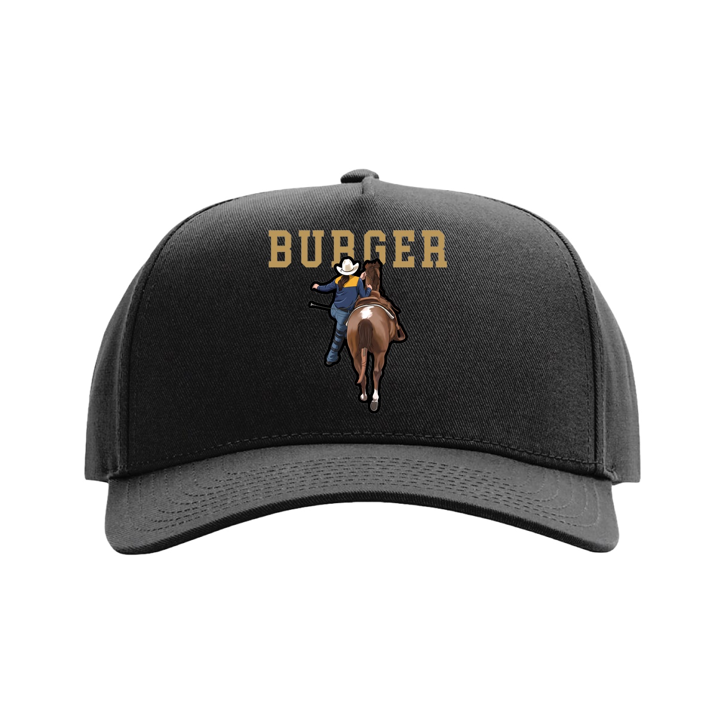 Full Fabric Five-Panel Champ Cap — Shirsey in Black