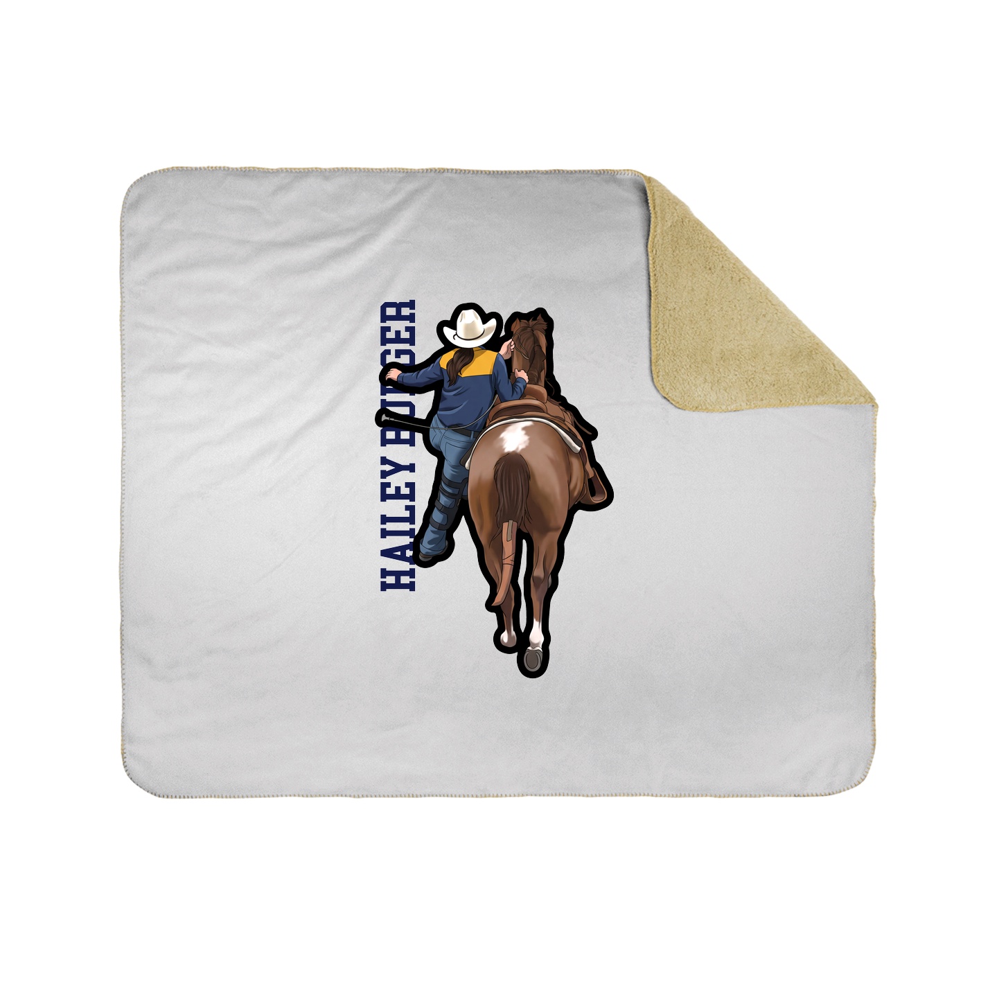 Throw Blanket — Name Vertical in White