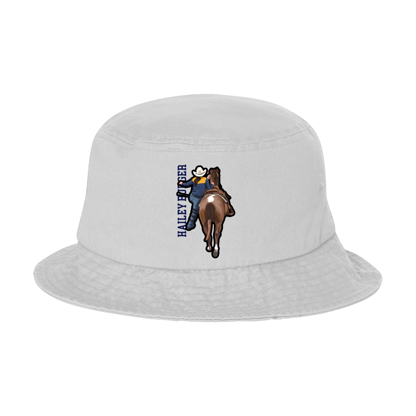 Bucket Cap — Name Vertical in White