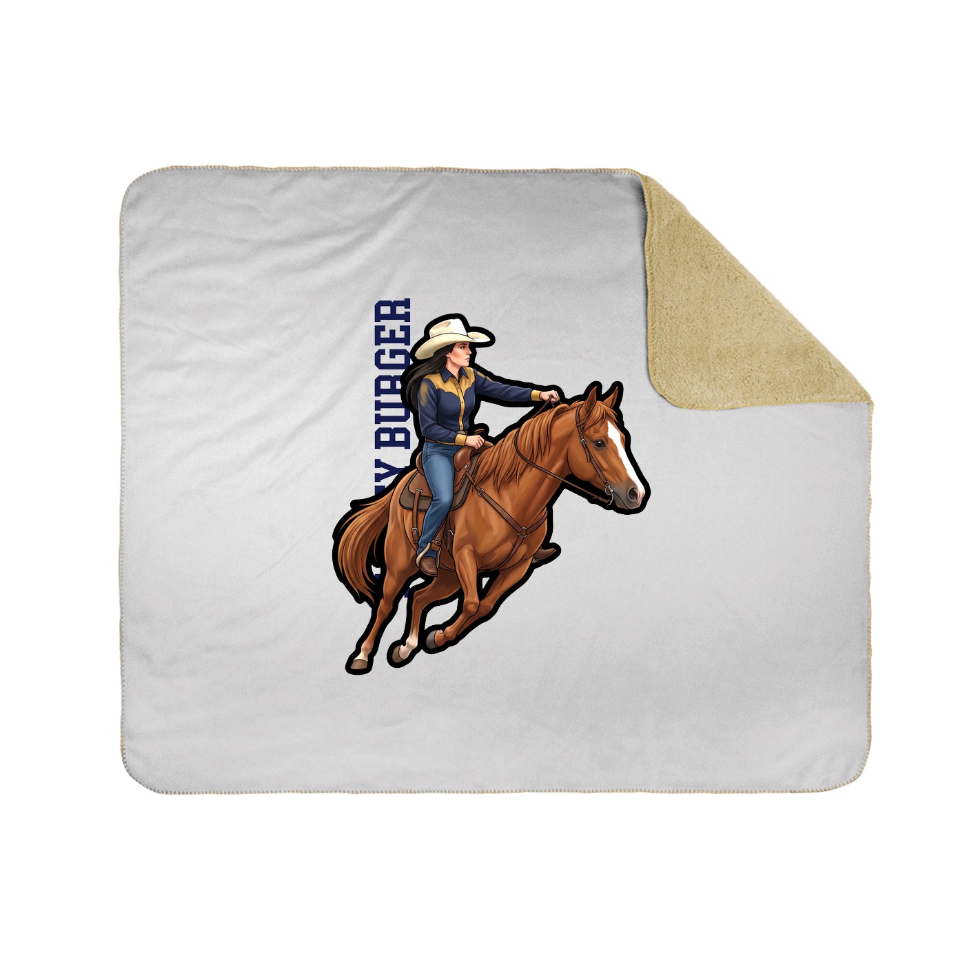 Throw Blanket — Name Vertical in White