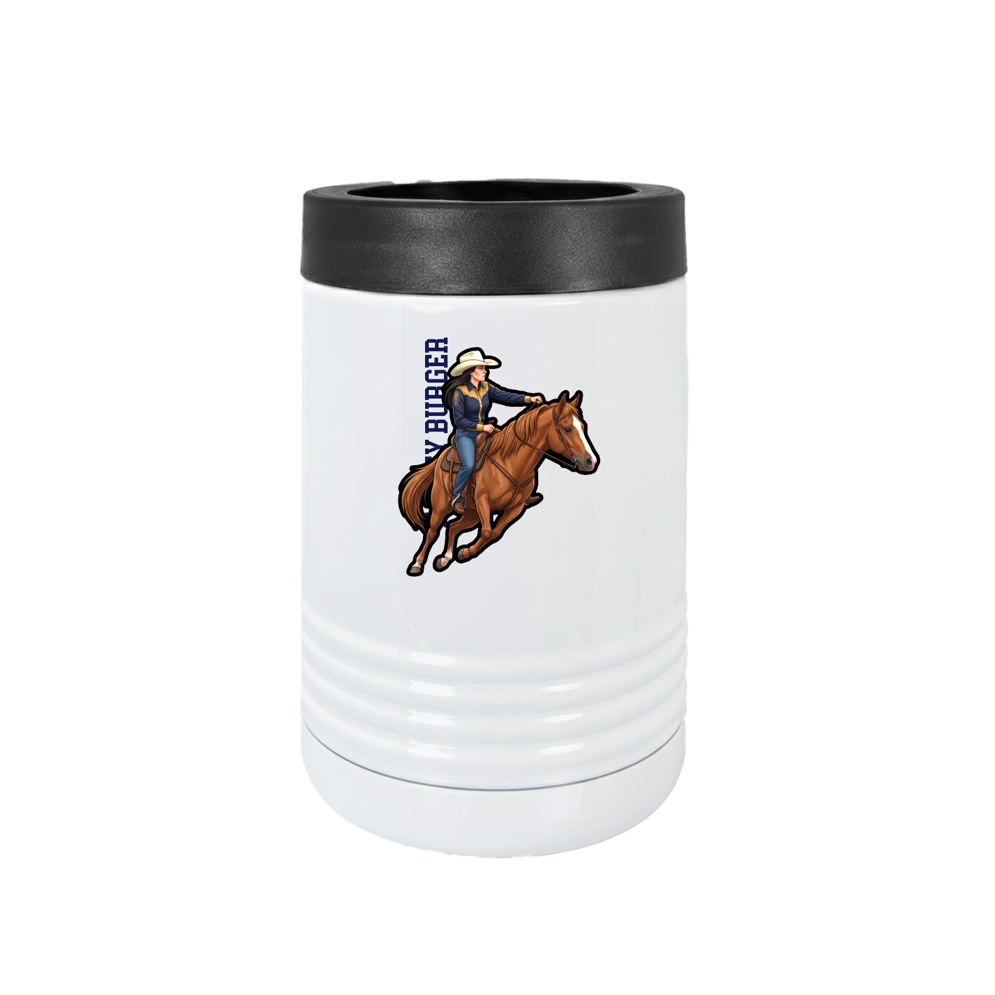 Beverage Holder — Name Vertical in White