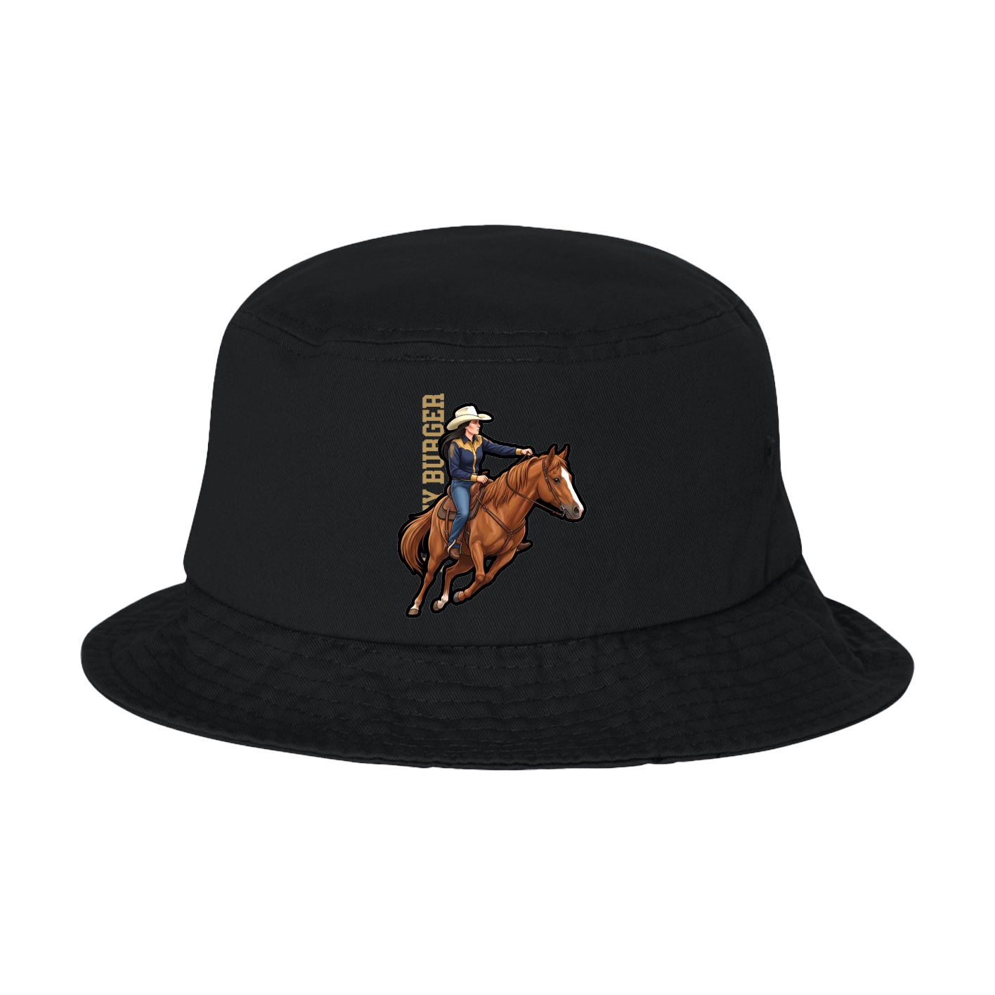Bucket Cap — Name Vertical in Black