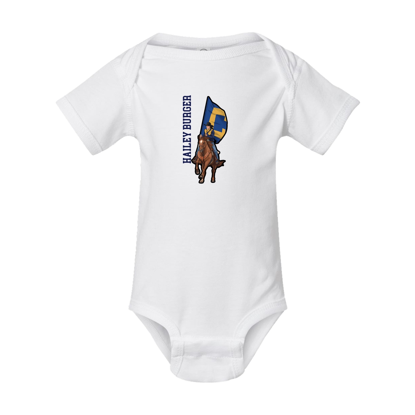 Baby Onesie — Name Vertical in White