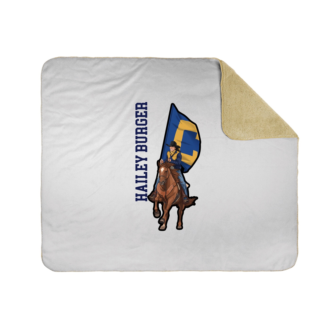 Throw Blanket — Name Vertical in White