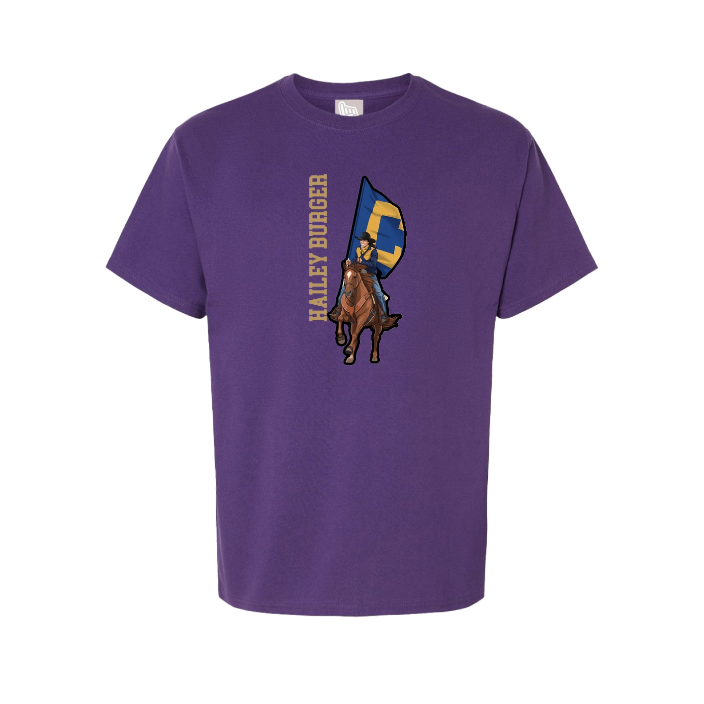 Youth Tee — Name Vertical in Purple