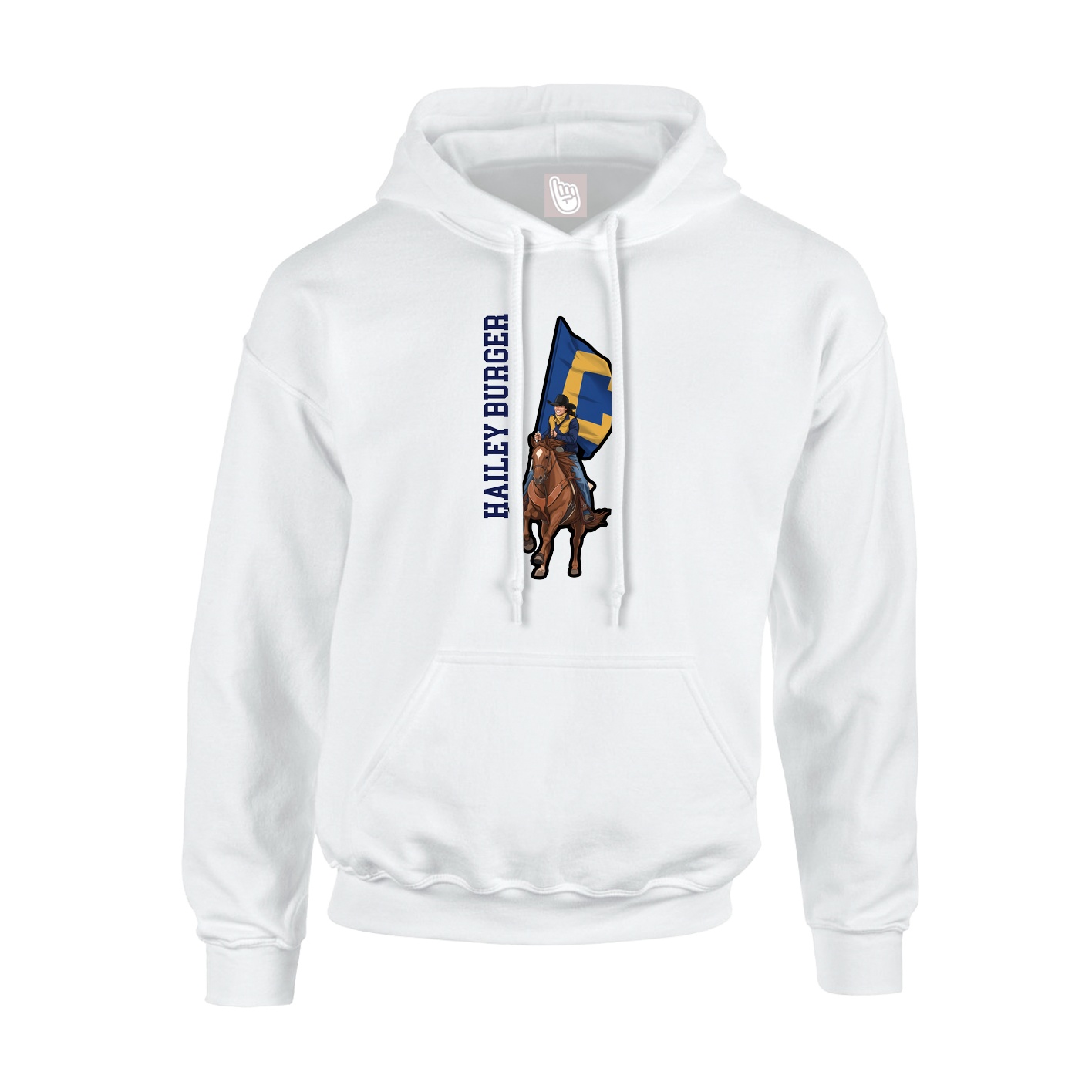 Youth Hoodie — Name Vertical in White