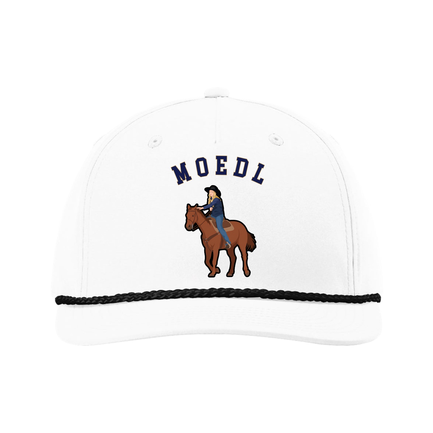 Five-Panel Classic Rope Cap — Shirsey Arch in White