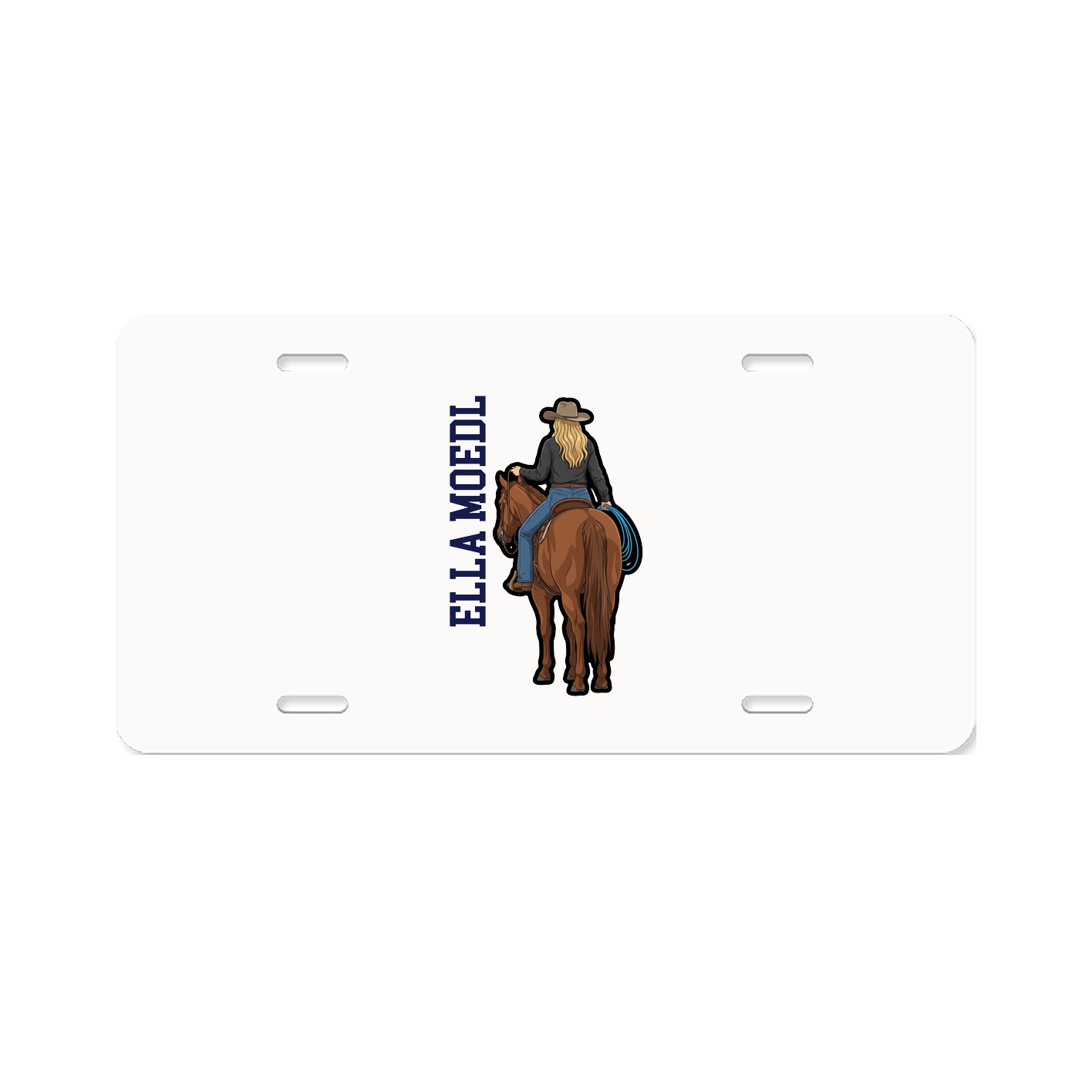 License Plate — Name Vertical in Classic