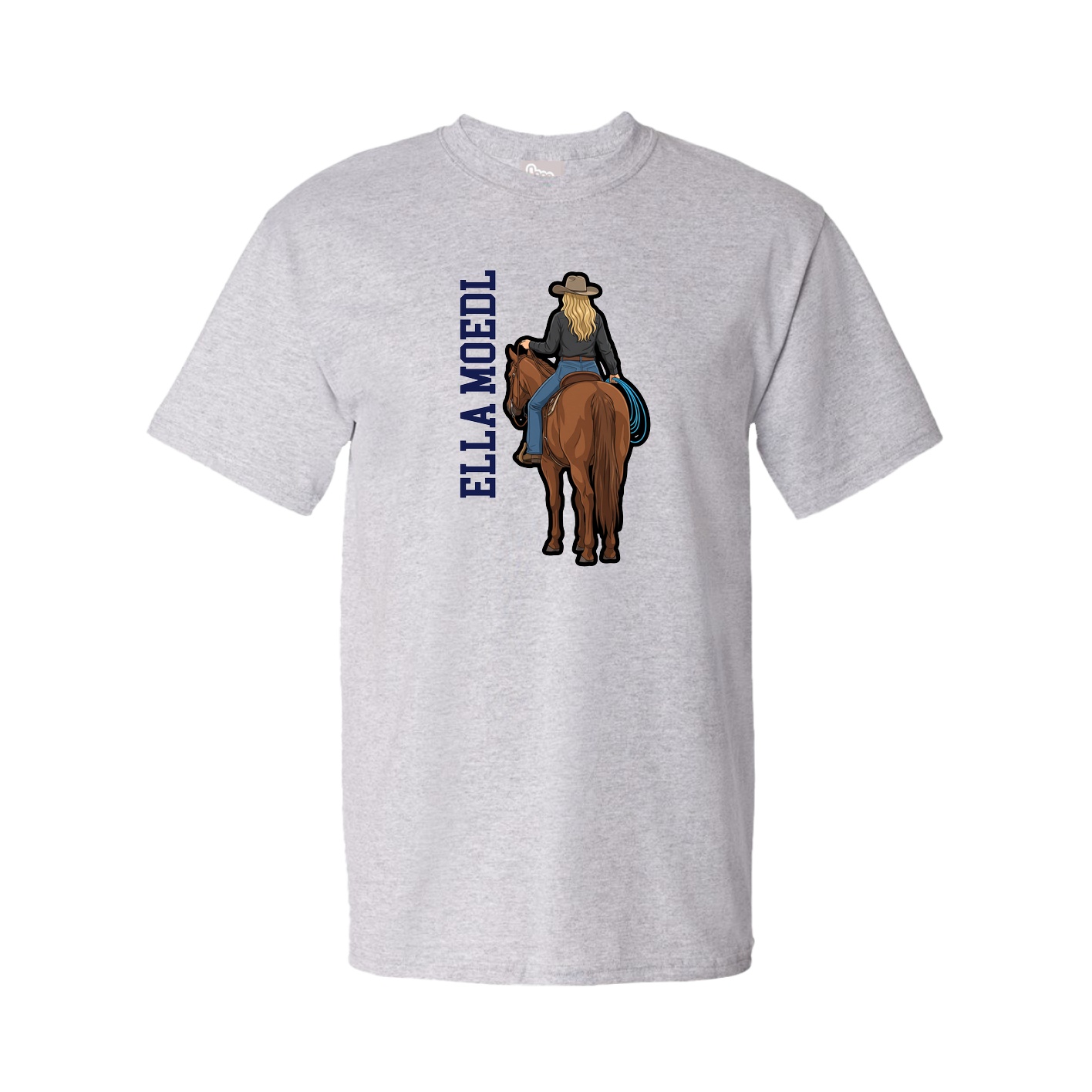 Youth Tee — Name Vertical in Grey