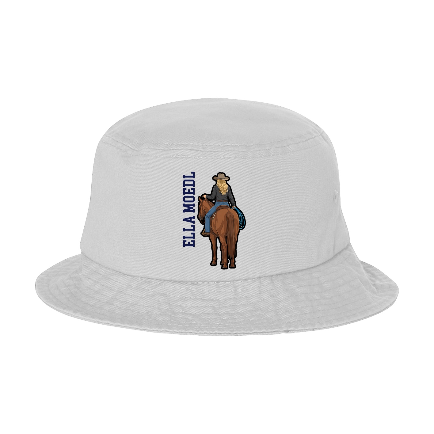Bucket Cap — Name Vertical in White