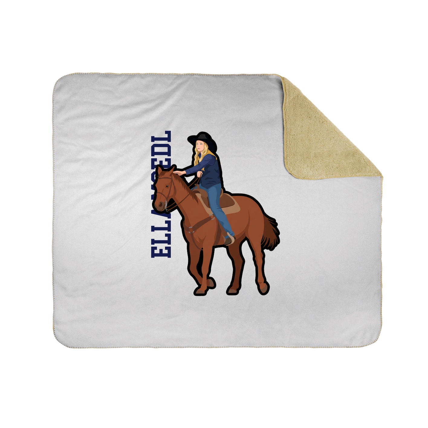 Throw Blanket — Name Vertical in White