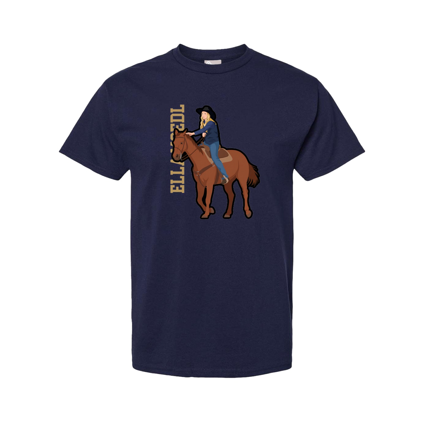 Tee — Name Vertical in Navy